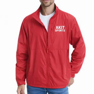 Veste coupe-vent d'hiver de haute qualité pour hommes, col montant, logo frontal, prix de gros bon marché, services OEM élégants - Product Image 1
