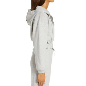 Sweat à capuche épais pour femmes Winter-Tery Fabric Logo personnalisé conçu Streetwear Zip court imprimé Fabricant en gros - Product Image 5