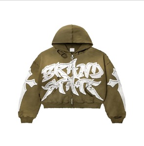 Oem Streetsware Sweat à capuche homme personnalisé Impression numérique Sun Faded Heavyweight Boxy Sweats à capuche zippés pour unisexe - Product Image 5