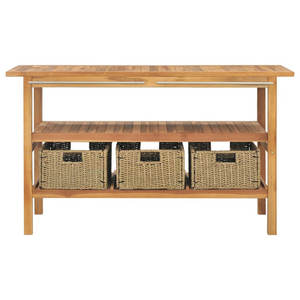 DreamCraft Meuble sous-vasque en bois massif de teck 52 "X 17.7" X 29.5 "Design classique avec 3 paniers Origine du Vietnam - Product Image 2