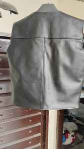 Gilet utilitaire en cuir personnalisé pour homme, plusieurs poches, fermeture éclair, streetwear tactique, veste sans manches, hiver, extérieur - Product Image 4