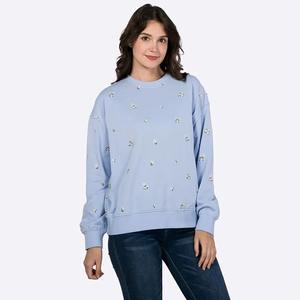 เสื้อสเวตเชิ้ตผู้หญิงทรงโอเวอร์ไซส์ ผลิตจากผ้าผสมคอตตอน 100% ให้ความอบอุ่น พร้อมโลโก้ด้านหน้า ทรงหลวม สวมใส่สบาย เหมาะสำหรับฤดูใบไม้ร่วง/ฤดูหนาว - Product Image 6