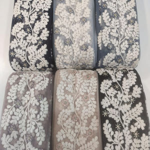 แฟชั่นการออกแบบดอกไม้เย็บปักถักร้อยลูกไม้ตัดลูกไม้ตาข่ายนุ่มสําหรับสุภาพสตรีชุดเสื้อผ้าเย็บปักถักร้อย - Product Image 1