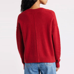 Meilleures ventes en ligne Pulls à col en V pour femmes Teints unis et séchage rapide Pulls à col en V pour femmes - Product Image 2