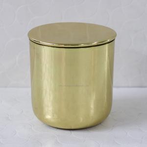 Tapa de tarro de vela de latón de lujo personalizada 8Oz 10Oz 12Oz 16Oz Vasos para hacer velas vacías Contenedores de decoración del hogar elegantes - Product Image 3