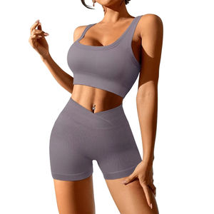 Vêtements de sport en gros, ensemble de fitness pour femmes très vendu, ensemble de 2 pièces, soutien-gorge et short pour femmes, vêtements de fitness, service de logo personnalisé - Product Image 6