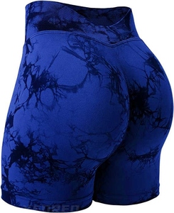 Pantalones cortos para correr de Yoga transpirables de cintura alta para mujer, cierre elástico estampado, ropa deportiva de verano de talla grande para mujer - Product Image 2