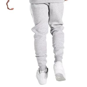 100% Cotton Solid Print Breathable Fleece Heavyweight Men's Two-Piece Winter Tracksuit <b>Hooded</b> Drawstring Closure Side Pockets - Product Image 5