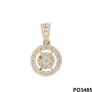 Exquisito colgante de halo de oro y diamante CTW 0,32 para mujer, colgantes y dijes de diamantes de diseño impresionante - Product Image 3