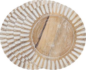 Assiettes de chargeur en bois de mangue vente chaude assiette naturelle plateau rond en bois de haute qualité pour servir style élégant couleur blanche de lavage - Product Image 2