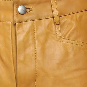 2024 nouveau pantalon en cuir taille moyenne pour hommes pantalon anti-rides en couleur noire teint uni avec motif droit prix - Product Image 6