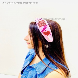 2025 Hot Selling Indian Handcrafted Hair Accessories New <b>Beaded</b> <b>Headband</b> Collection with Valentine Heart Collection of <b>Headbands</b> - Product Image 6