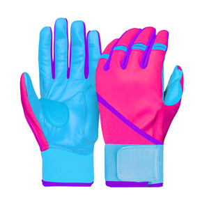 Gants de frappe de baseball à manchette longue en cuir de vachette de couleur rose et blanche personnalisés de qualité supérieure pour joueurs professionnels - Product Image 6