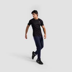 Arctiq <b>Navy</b> <b>Joggers</b> Regular Fit 100% Cotton Baggy Pants with Customizable Logo Side Stripe Size XL Colored Wash Straight Pattern - Product Image 4