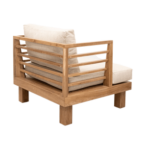 Chaise longue de patio minimaliste en teck canapé de jardin extérieur - Product Image 3