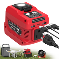 Convertisseur de puissance 220W pour batterie Milwaukee 18V, 110V AC avec prise USB-C PD 30W, double ports USB-A pour le camping, les camping-cars et les chantiers