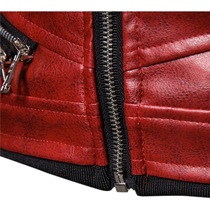 Chaqueta de lana para hombre, ropa de moda para hombre con cuello levantado, chaqueta de cuero personalizada para motociclista para hombre - Product Image 6