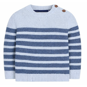 เสื้อสเวตเตอร์คอโอ แขนยาว ลายทาง ผ้าฝ้าย ผลิตในบังกลาเทศ ระบายอากาศได้ดี เป็นมิตรกับสิ่งแวดล้อม คุณภาพสูง พร้อมลายปัก - Product Image 1