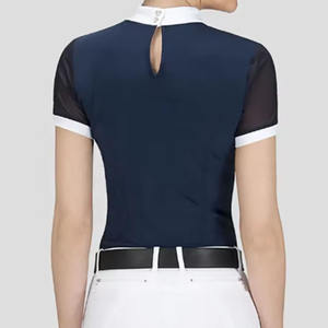 Ropa ecuestre de calidad superior para mujer, camisas de espectáculo personalizadas, ropa de manga corta para montar a caballo para mujer, servicios OEM - Product Image 3