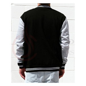 New Arrival Wool Body Genuine Leather Sleeves Letterman Bomber <b>Jacket</b> Letterman <b>Jackets</b> For <b>Men</b> And Women <b>summer</b> - Product Image 4