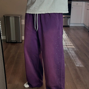 บริการ OEM กางเกงสเวตแพนท์ผ้าฝ้ายสไตล์สตรีทแวร์แบบซันเฟดสำหรับผู้ชาย กางเกงจ็อกเกอร์วินเทจแบบซักฟอกสีซีด กางเกงสเวตแพนท์แบบซักฟอกสีเอซิดสำหรับผู้ชาย - Product Image 4