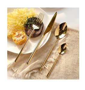 Cuillère à thé en laiton couverts couverts ensemble hôtel décor à la maison ustensiles de cuisine restauration utilisation miroir acier couverts cuillère couverts ensemble - Product Image 4