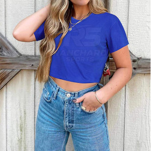 T-shirt de sport pour femme, haut court d'été tendance, t-shirt ample, haut court décontracté élégant pour le bureau - Product Image 6