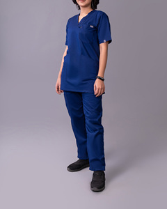 Ensemble d'uniformes médicaux d'été unisexe avec logo personnalisé, haut et pantalon, pour infirmières et personnel hospitalier - Vente en gros - Product Image 3
