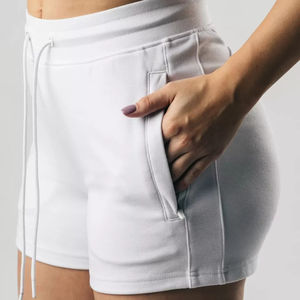 Nueva moda mujer algodón polar Material botón estilo pantalones cortos personalizar moda Casual pantalones cortos para la venta - Product Image 3