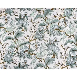Sauge et Vert Russe Cacahuètes Bloc Impression Tissu 100% coton Tissu Courir Couture Foulards en Tissu Tissu Décoratif - Product Image 1