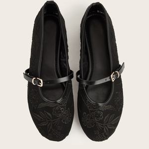 Zapatos Planos de Lona con Estampado de Bosque de Bambú, Mocasines Casuales Verdes Naturales, Transpirables, de Lino, para Mujer, Estilo Tradicional - Product Image 3