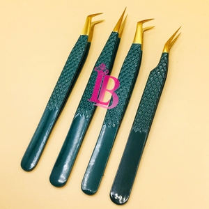 Pinces à cils de style nouveau, pinces à cils en vison, pointe dorée, pointe fine, spéciales pour les cils, pinces à cils avec logo en promotion - Product Image 5