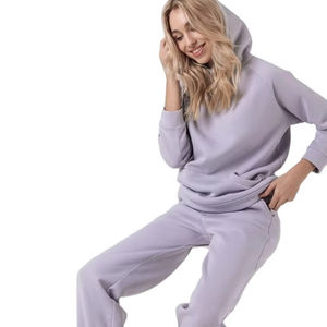 Conjunto Deportivo Casual de Dos Piezas para Mujer, 100% Algodón, Estampado de Gran Calidad, con Brillantina y Pedrería, para Otoño e Invierno - Product Image 1