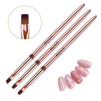 Pinceau à ongles BQAN en promotion, effet ombré, manche en métal rose doré, pour gel UV, échantillon gratuit