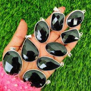 สร้อย925นิลสีดำธรรมชาติพร้อมจี้ทองเหลืองสำหรับผู้หญิงสร้อยคอชุบเงิน - Product Image 2