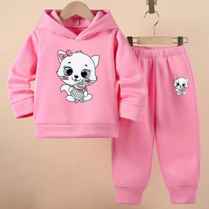 Personalizado 2024 bordado niños 100% algodón niños ropa chándal manga larga bebé Gril conjunto niños pequeños chándal conjunto - Product Image 2