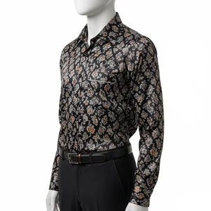 <b>Men</b> Satin <b>Shirt</b> Premium Satin Fabric Anti Pilling Soft Smooth Comfortable Dress Casual Formal Office Wear Fashion Trend - Product Image 4