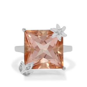 Anillo de topacio Araua de 15,15 quilates de plata de ley chapada en rodio con circonita blanca - Product Image 2