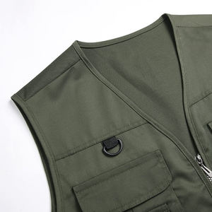 Chaleco Cargo con múltiples bolsillos de bajo precio para adultos y hombres, ropa informal de Color sólido, ropa de abrigo holgada sin mangas, chaleco Cargo - Product Image 3