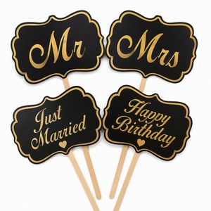 <b>Wedding</b> Photo Booth <b>Props</b> Mr Mrs Just Married Handheld Signs Party <b>Props</b> for Bridal Shower <b>Wedding</b> Decoration - Product Image 1