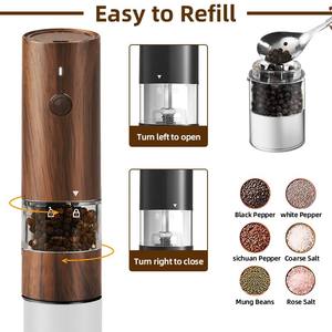Nouvel ensemble moulin à <span class=keywords><strong>sel</strong></span> <span class=keywords><strong>et</strong></span> <span class=keywords><strong>poivre</strong></span> en plastique rechargeable par USB, moulin à <span class=keywords><strong>poivre</strong></span> électrique écologique avec lumière - Product Image 3