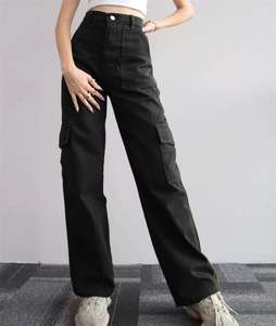 Wholesale High Waist Women Cargo <b>Pants</b> with Pocket <b>Ladies</b> Casual Trouser Women Clothes Trousers - Product Image 5