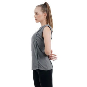 Camiseta sin mangas para mujer con diseño fresco y logotipo personalizado, Camiseta holgada sin mangas de 95% poliéster 5% Spandex para uso diario y deportivo - Product Image 2
