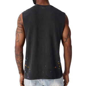 Chaleco de Moda con Diseño Estampado Lateral, Estilo Urbano, Verano, Alta Calidad, Chaleco de Algodón Jersey Grueso de 220 g/m² para Hombre - Product Image 5