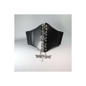 Ceinture corset en tricot élastique pour femme - Noir - Product Image 6