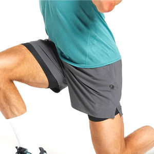 Shorts de gym pour hommes très élastiques pour l'entraînement, la course à pied, la vente en gros de shorts de fitness teints dans la plaine, vente en gros de vêtements d'entraînement - Product Image 4