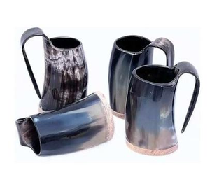Top Quality Buffalo Horn <b>Mug</b> Polished Finish Wooden Base Eco-Friendly Attractive Design Made In India - Product Image 3