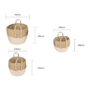 Cotton Rope Stripe Carry <b>Handles</b> Storage <b>Baskets</b> Set - Product Image 6