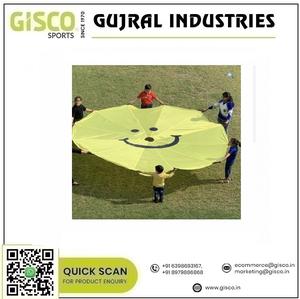 Parachute Smiley de meilleure conception avec sangle et poignées renforcées de construction robuste pour prix de vente à l'exportation - Product Image 2