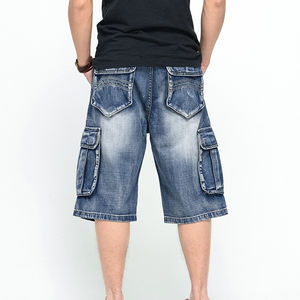 Shorts Vaqueros Clásicos Azules para Hombre, Corte Recto, Cintura Media, Tejido de Punto, Transpirables y Ecológicos - Product Image 2